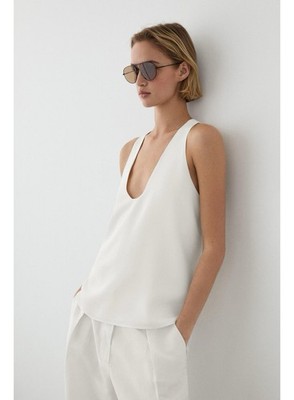 Massimo Dutti Women s Flowing V-neckline top Size M, New With Tags 5179/879/251