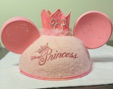 Authentic DISNEY PINK MINNIE MOUSE PRINCESS EARS HAT CROWN CAP Size infant