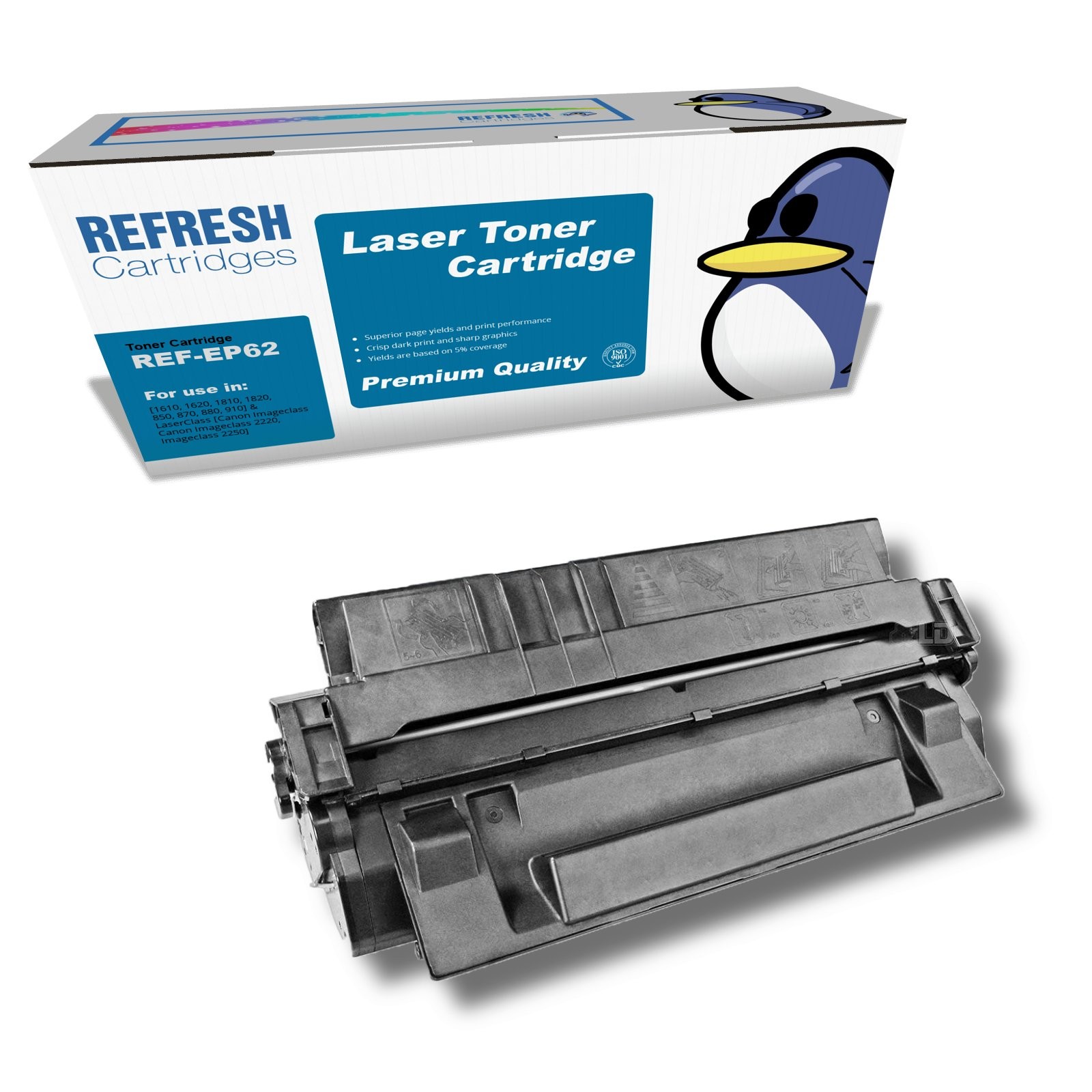 Refresh Cartridges Black EP-62 Toner Compatible With Canon Printers