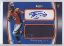 2012 Topps Finest Jumbo Relic Blue Refractor 45/99 Brock Osweiler Auto 1f0