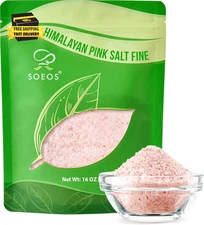 Himalayan Pink Salt, Fine Grain, 16 Oz (1 Pound), Pink Himalayan Sea Salt, Non-G