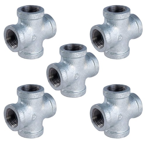 GMCR0012-5 Galvanized Malleable Cross Fitting Four Way Threaded Pipe Connecto...