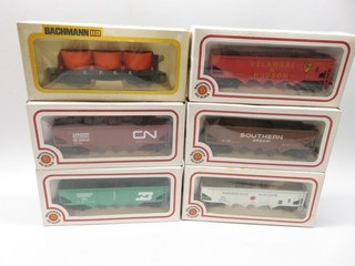 6x Bachmann Güterwagen o.a. Delaware&Hudson Burlington Northern Southern Hopp HO
