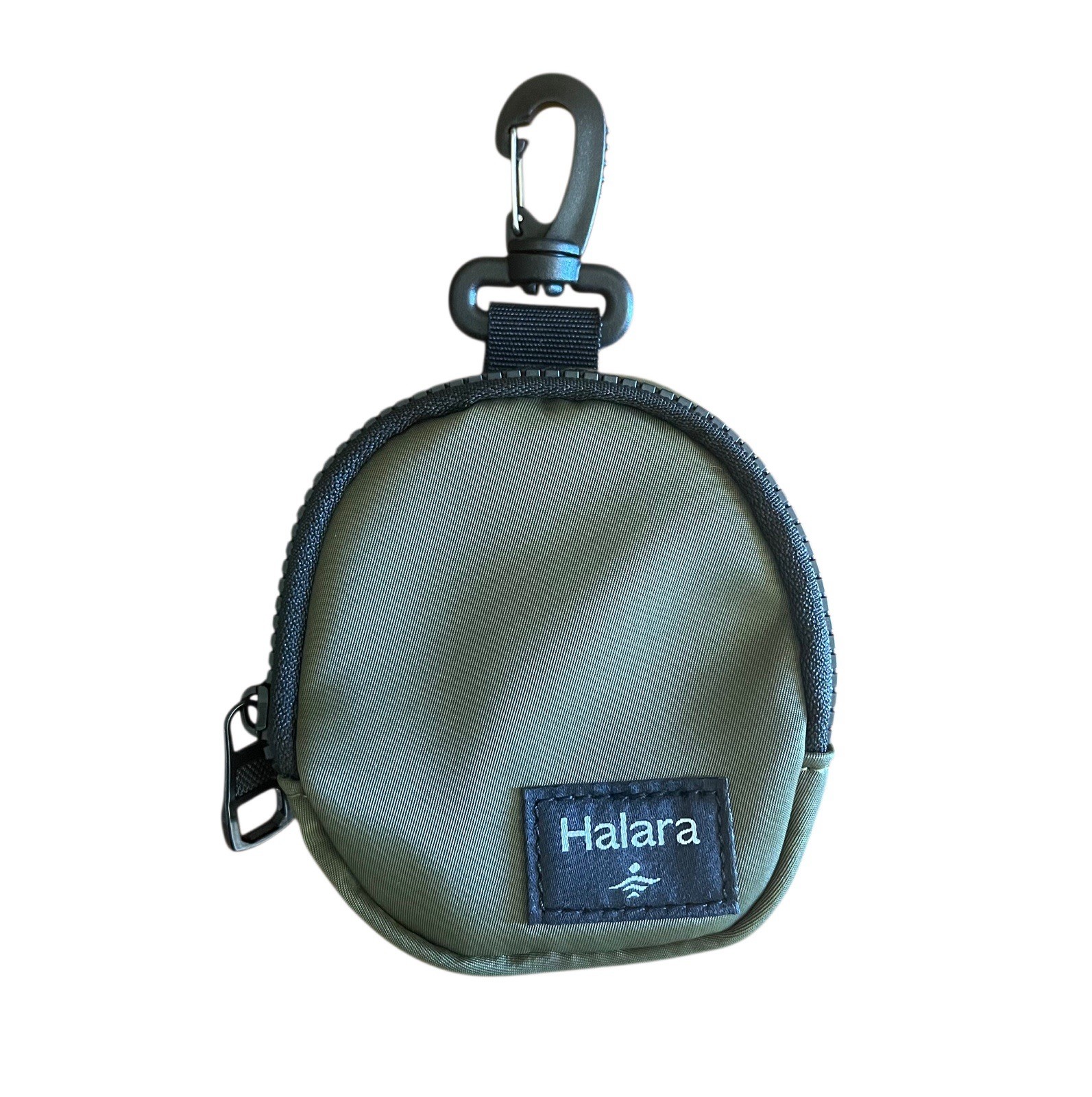 NEW Halara Army Green Clip Pouch with Carabiner Nylon Coin Purse Zip Pouch