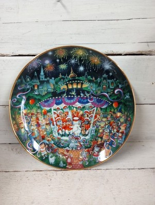 Franklin Mint Heirloom Collection Plate Purr-cussion Section Bill Bell Cat Band 