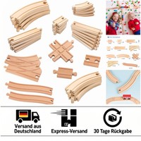 33Pcs Holzeisenbahn Schienen Set Aus Holz FüR Kinder Ab 3 Jahren – Kreatives ...