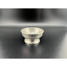 Mini plato pequeño de peltre vintage taza de metal rústico 2" 053 (1)