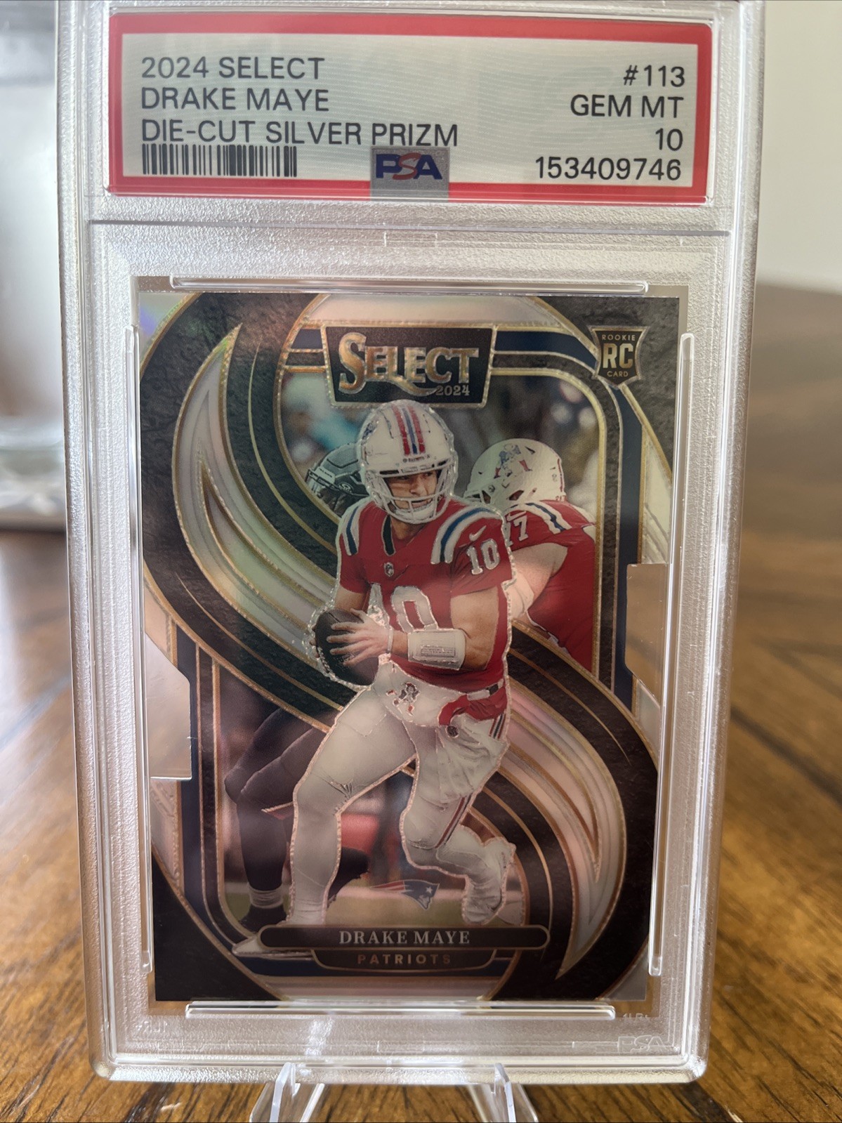 Drake Maye Panini Select #113 Die-Cut Silver Prizm