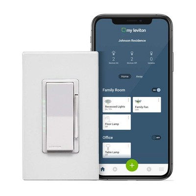 Leviton Decora Smart Wi-Fi 1000W Incandescent/450W LED Dimmer No Hub Required...
