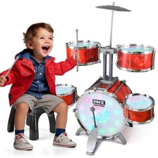 Drum Set for Kids 3-5, Musical Toy with Lights for Toddler