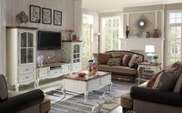 Landhaus Stol Wohnwand Wohnzimmer Vitrine Sideboard Rtv Holz Schrank MöBel 3Tlg.
