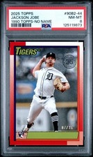 2025 TOPPS Jackson Jobe Rookie NO NAME 1990 35th #7 of /35 Tigers PSA 8 NNOF