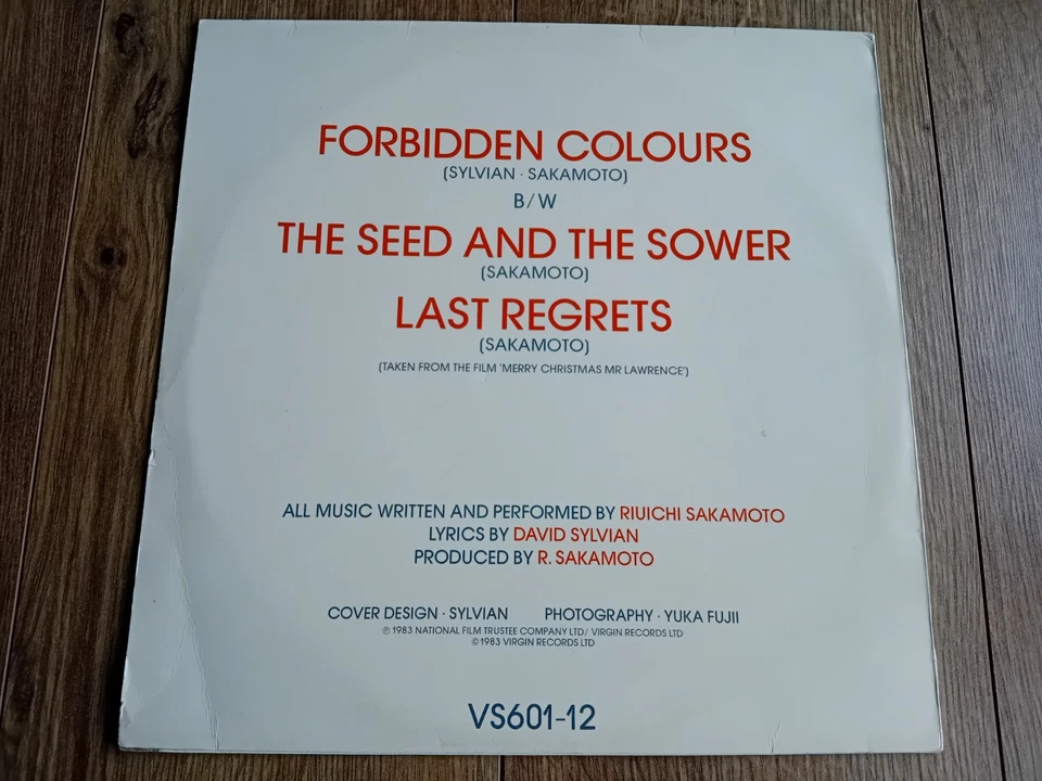 DAVID SYLVIAN & RYUICHI SAKAMOTO - FORBIDDEN COLOURS 12" LP 1983 UK EX - Image 2 of 4
