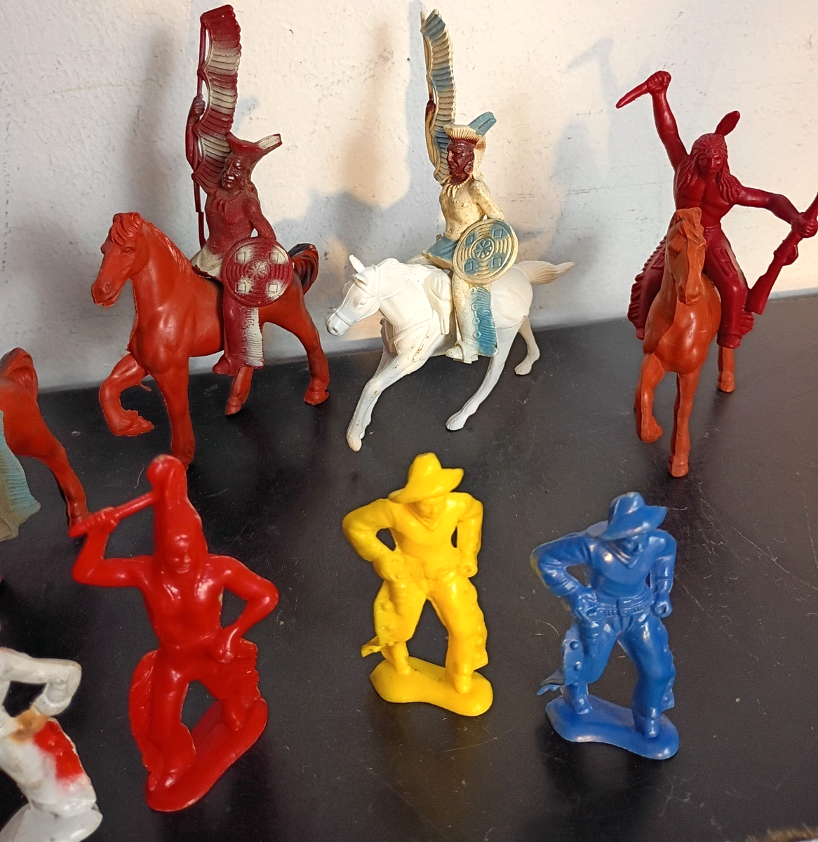 ドイツ　1940-50年代　ビンテージ　カウボーイ フィギュア 1950s Bergen, Auburn Rubber, Marx Large COWBOYS & INDIANS, HORSES