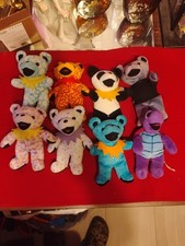 8 VTG 90s Grateful Dead Liquid Blue Bear Plush Lot