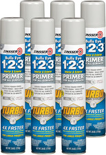 Zinsser 343748-6PK Bulls Eye 1-2-3 Turbo Primer Spray, 26 Oz, Gray, 6 Pack