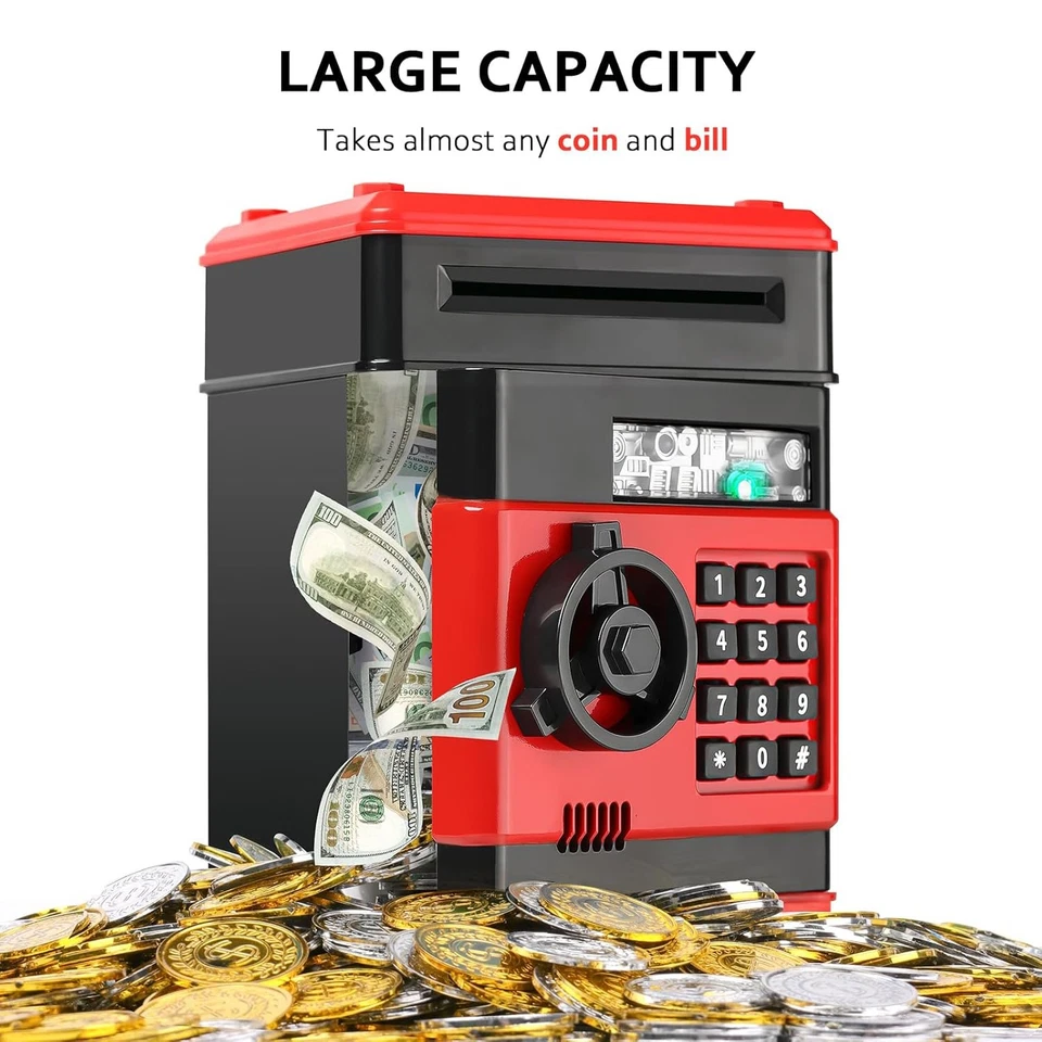 Elektronische Spardose Safe Geldbank Sparschwein ATM Tresor Digital Geldautomat - Bild 4 von 4