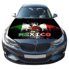 Mexico Flag For Car Hood Cover-4x5 Ft Stretch Polyester Protector Automotiv...