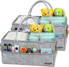 Feagar Baby Diaper Caddy Organizer, 15 Inch Large 2 Pack Set with 8 Pockets  2