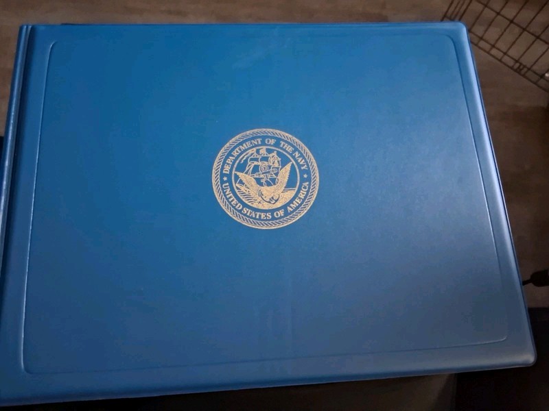Department of the Navy United States of America Diploma Certificate Holder Blue