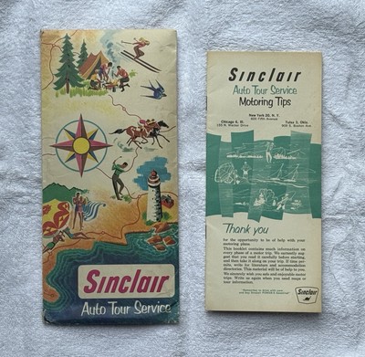 1960 Sinclair Auto Tour Service Motoring Tips Booklet with Envelope Holder