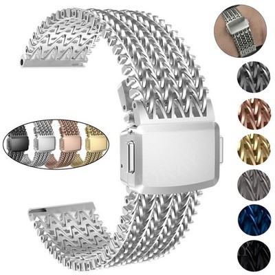 22mm  Universal Edelstahl Metall Armband Smartwatch Ersatz Band Uhrenarmband NEU