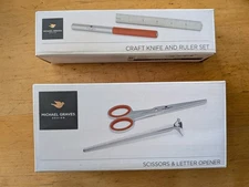Michael Graves Desk + Stationary Set - JCP - Scissors Knife Ruler Letter Opener