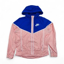 Nike Windrunner Jacke Damen S Rosa Windbreaker Kapuze Sportjacke Vintage  
