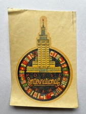 Vintage HOTEL INTERNATIONAL DECAL Praha, Czech Republic
