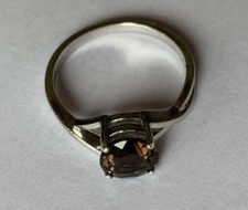 Vintage ring sterling silver 925 Size 7 Weight 2.05 g. Smoky quartz.