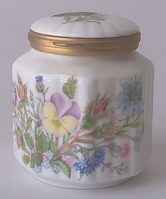 Vintage Aynsley Wild Tudor Fine English Bone China Jar with Lid