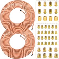 smseace 2Sets 25Ft. 1/4" Brake Line Tubing Kit with Brake Line Fittings Includes