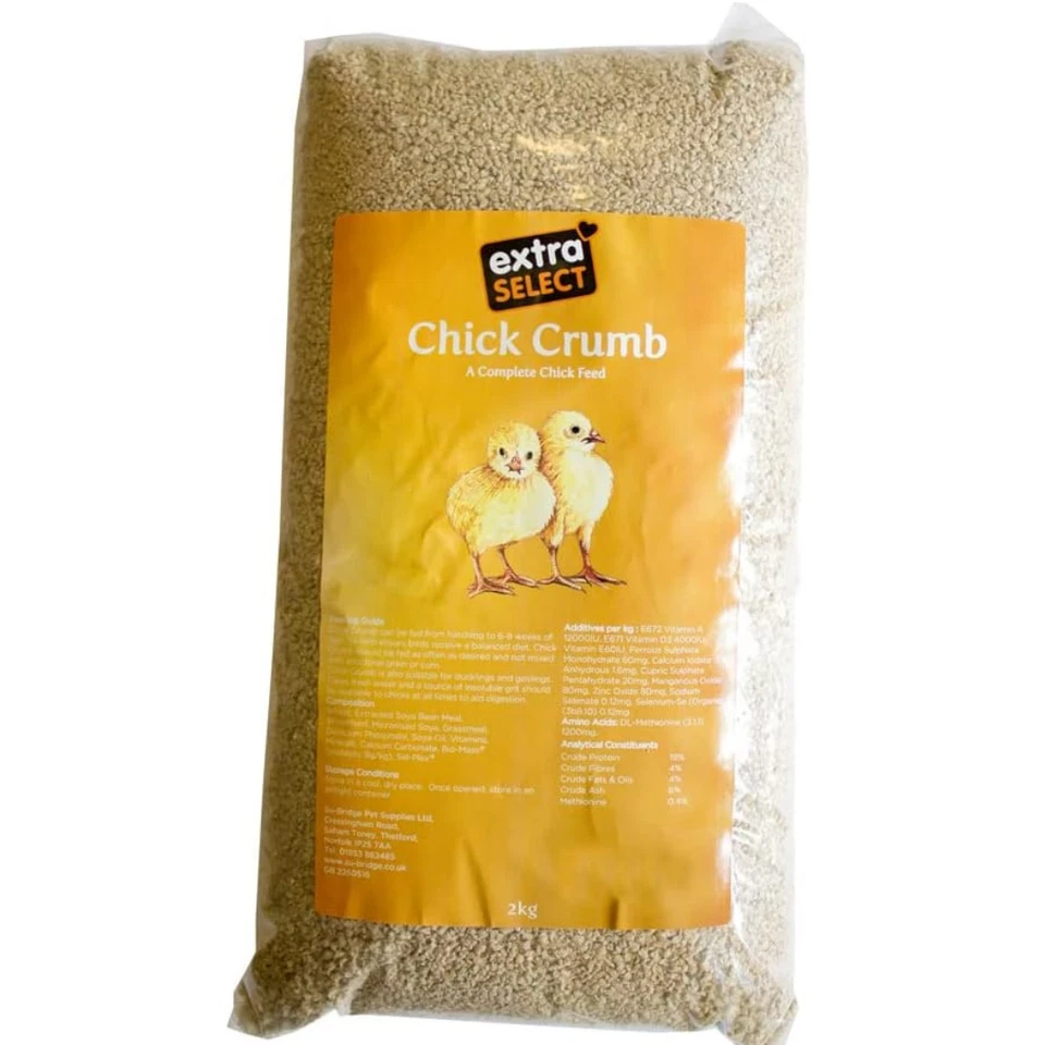 Extra Select Baby Chick Crumb - Complete Chick Feed for Growth, Quail Food, & D.