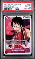 2022 ONE PIECE ST01-STRAW HAT CREW SUPER PRE-RELEASE #012 MONKEY D. LUFFY PSA 10