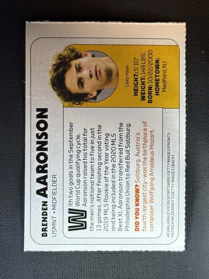 2021 Sports Illustrated SI For Kids #994 Brenden Aaronson USMNT Soccer - Image 2 of 2