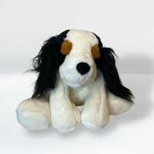 2000 Toys R Us Black White Cocker Spanel Plush Stuffed Animal Toy