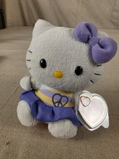 Ty Beanie Babies Sanrio Hello Kitty Purple Peace Dress Plush