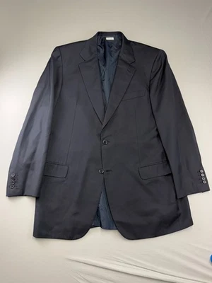 Brioni Blazer 44 L Men's Sport Coat Black Nomentano Italy Made Wool