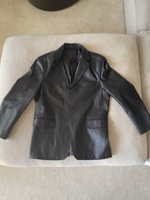 Men s Black 100 Genuine Leather Blazer Jacket - Size L