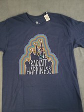 NWT Disney L Navy Blue T-Shirt Radiate Happiness Cotton