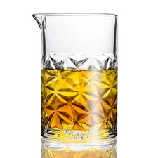 Cocktail Mixing Glass, 24 FL OZ Crystal Stirring Glass, Durable Thick Bottom ...