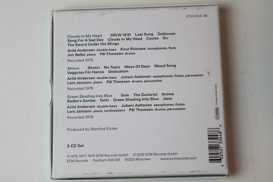 Green in Blue [Box] by Arild Andersen (CD, Mar-2010, 3 Discs, ECM) - Image 3 of 3