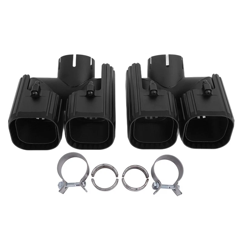 Tubos de punta de silenciador de escape trasero para Land Rover Defender 90 110 130 2020-24- Foto 3 de 4