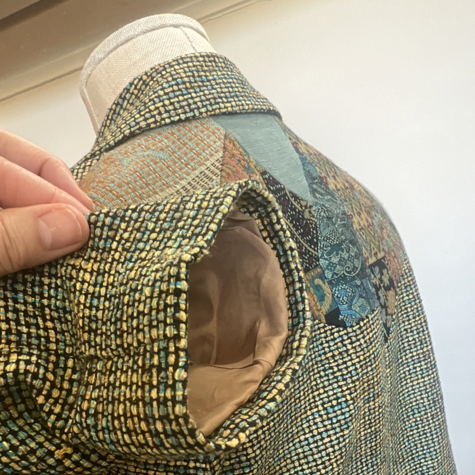 Canvasbacks Patchwork Multicolor Silk Blend Blaze… - image 12