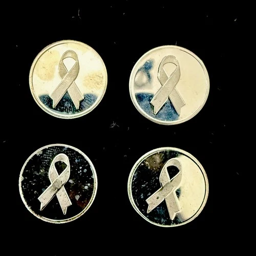 Four 1 gram .999 Fine Silver Memoral Ribbon Art Bars
