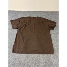 Carhartt Scrub Top Mens XL Brown Ripstop V-Neck Multi Pocket Short Sleeve Work