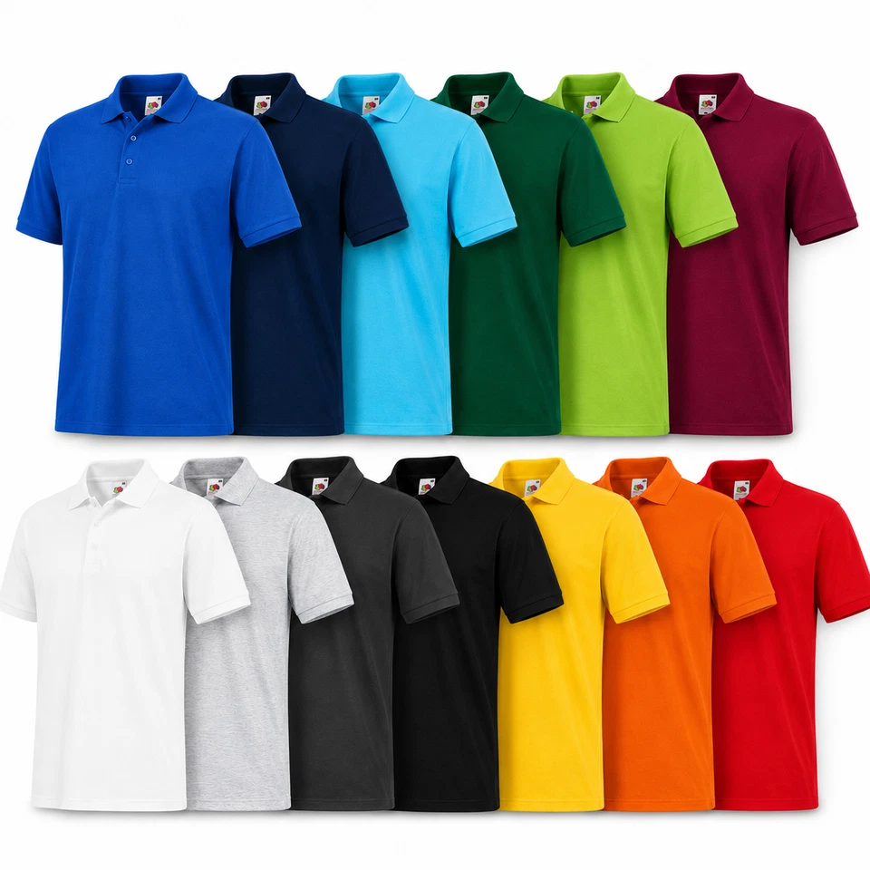 FRUIT OF THE LOOM Poloshirt PREMIUM Polo M L XL XXL 3XL 100%BAUMWOLLE SHIRTS NEU - Bild 1 von 4