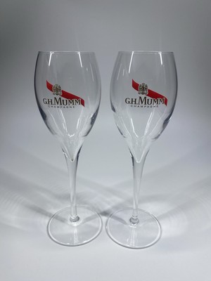 G.H.Mumm Set Of 2 Classic Champagne Fluted Stemware Glasses