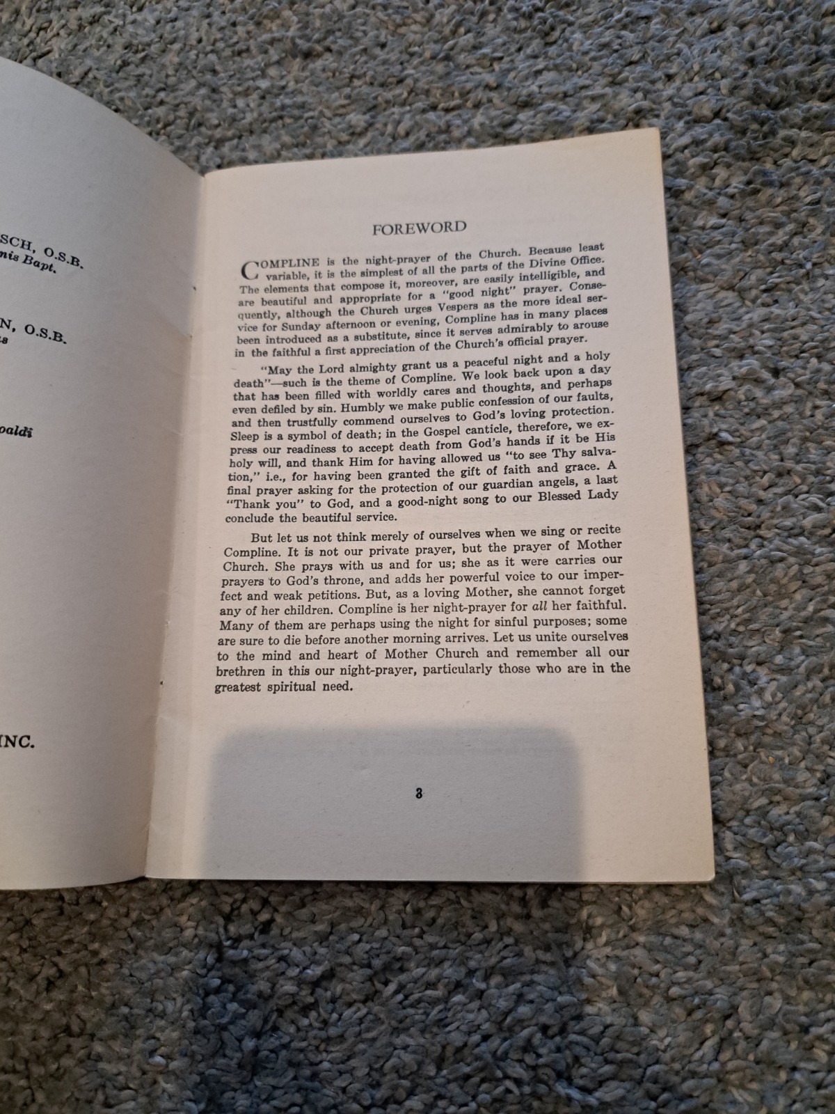 Popular Liturgical Library Sunday Compline 1943 Catholic English Latin