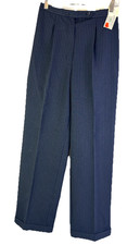 Deadstock Vintage 70s Disco Womens 10 Pinstriped High Rise Wide Leg Pants USA